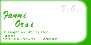 fanni orsi business card